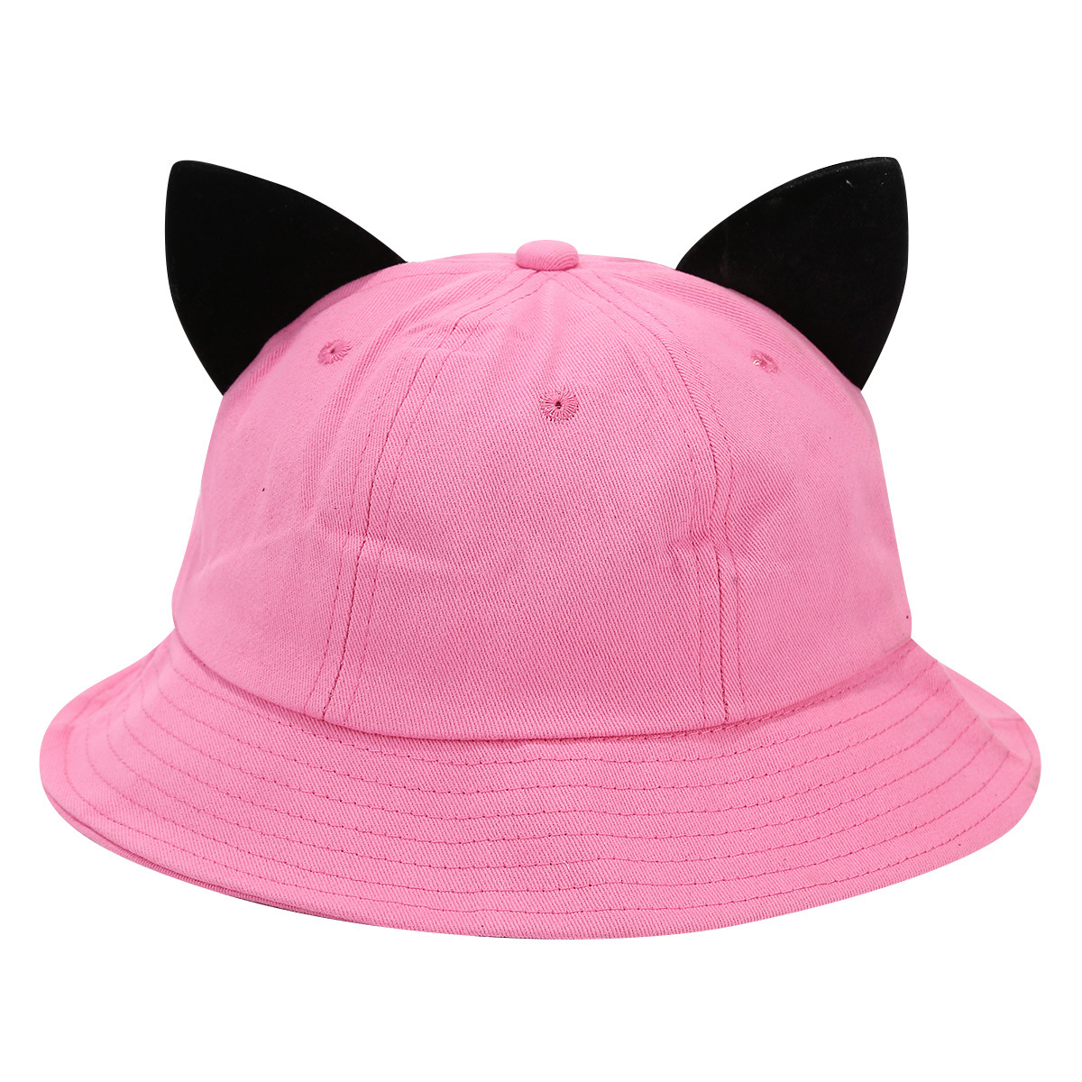 Marca de moda coreana de dibujos animados pequeño diablo oreja cúpula color sólido sombrero de pescador estilo universitario infantil lindo sombrero casual para el sol image 6