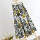 With Cotton 2025 Summer New Printed Skirt Broken Color Umbrella Skirt Large Swing Wave Dot Midi Skirt Women A- line Skirt