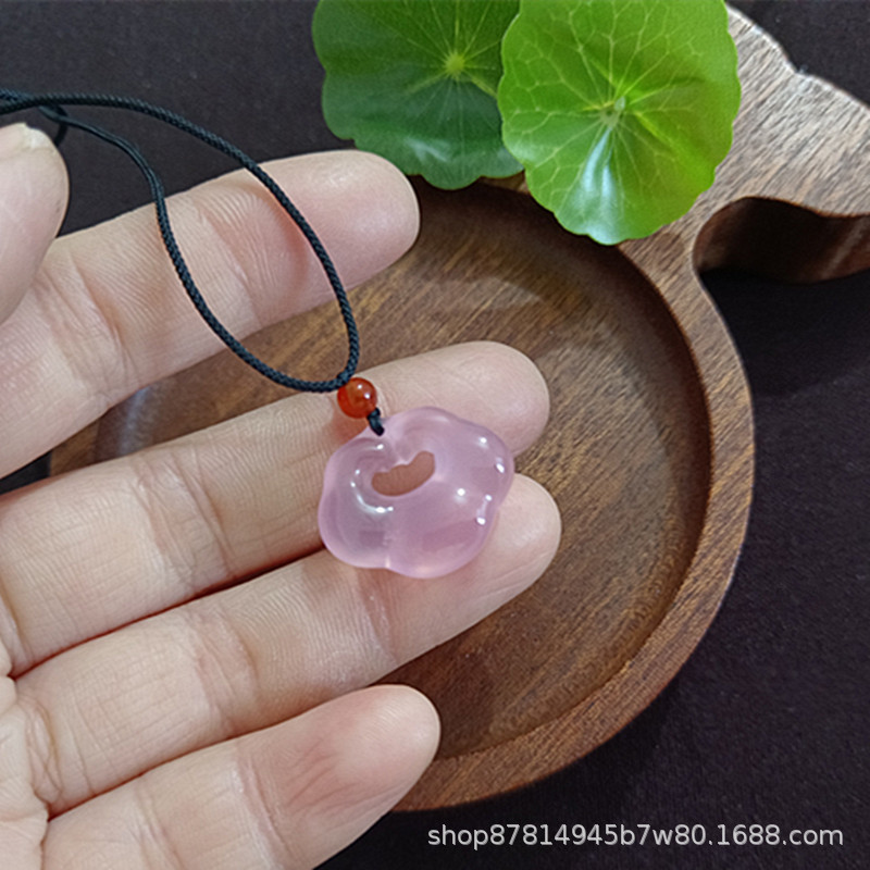 핑크와 퍼플 칼세도니 작은 구름 자물쇠(로프 포함)(19*22mm)