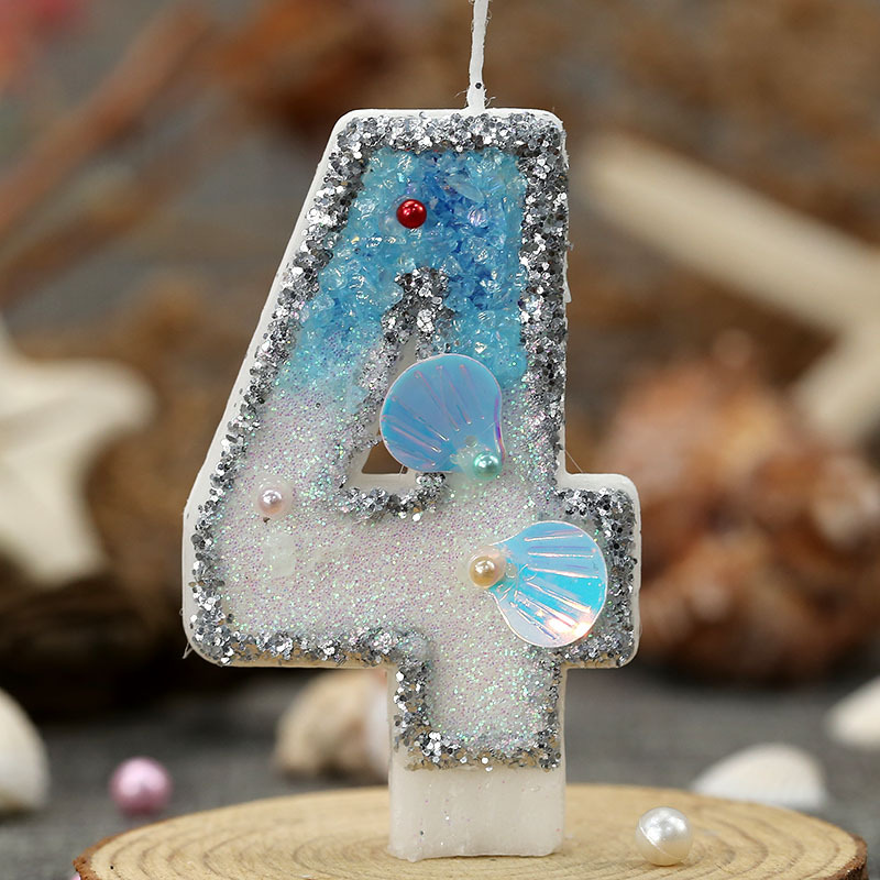 Nuevas velas digitales marinas playa de perlas conchas creativas bienes transfronterizos necesidades diarias venta caliente cumpleaños venta caliente transfronterizas