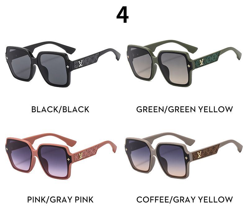2024 New Yangshulin Square Frame Letter Women's High end Fashion Sunglasses_voghion.com