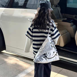 女童韩版休闲条纹假两件卫衣套装2026新款女大童春秋季宽松阔腿裤