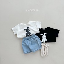 韩国童装2024夏季新款男女童可爱小兔子休闲印花短袖T恤洋气潮