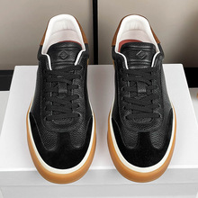 高级感头层牛皮板鞋男青少年2025新款春秋真皮增高帅气德训鞋男