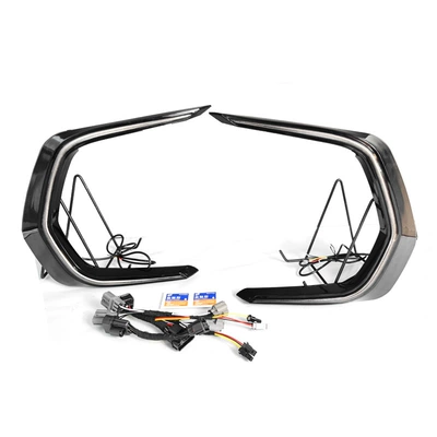 Suitable for 23-25 Honda Haoying Modified Led Daytime Running Lights Special Flowing Water Turn Signal Fog Light Frame Decorative Light (Gündüz işıqları) - c-type-three-color-streamer-daytime-running-lights-lossless-plug-one-price