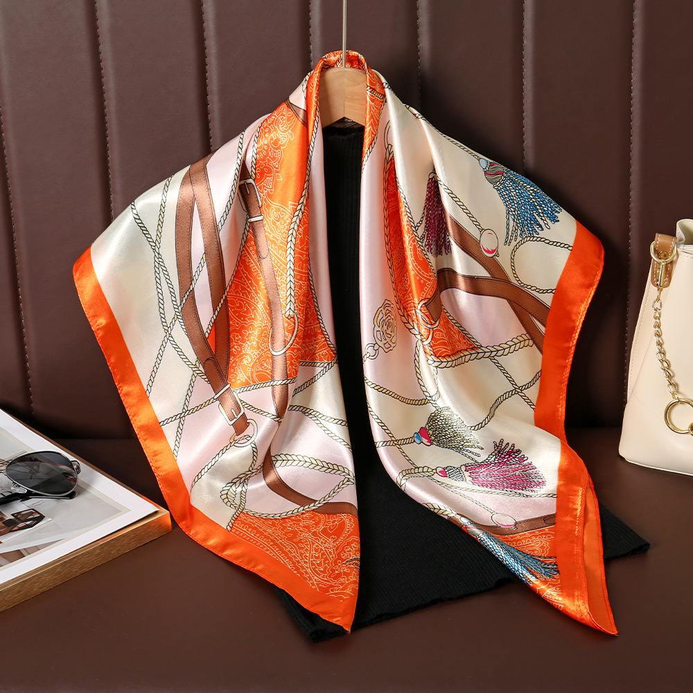 Bufanda cuadrada grande de 90 colores suave y agradable para la piel, pañuelo en la cabeza, temperamento femenino, todo fósforo, antiarrugas, bufanda de seda larga sin planchar, precio al por mayor