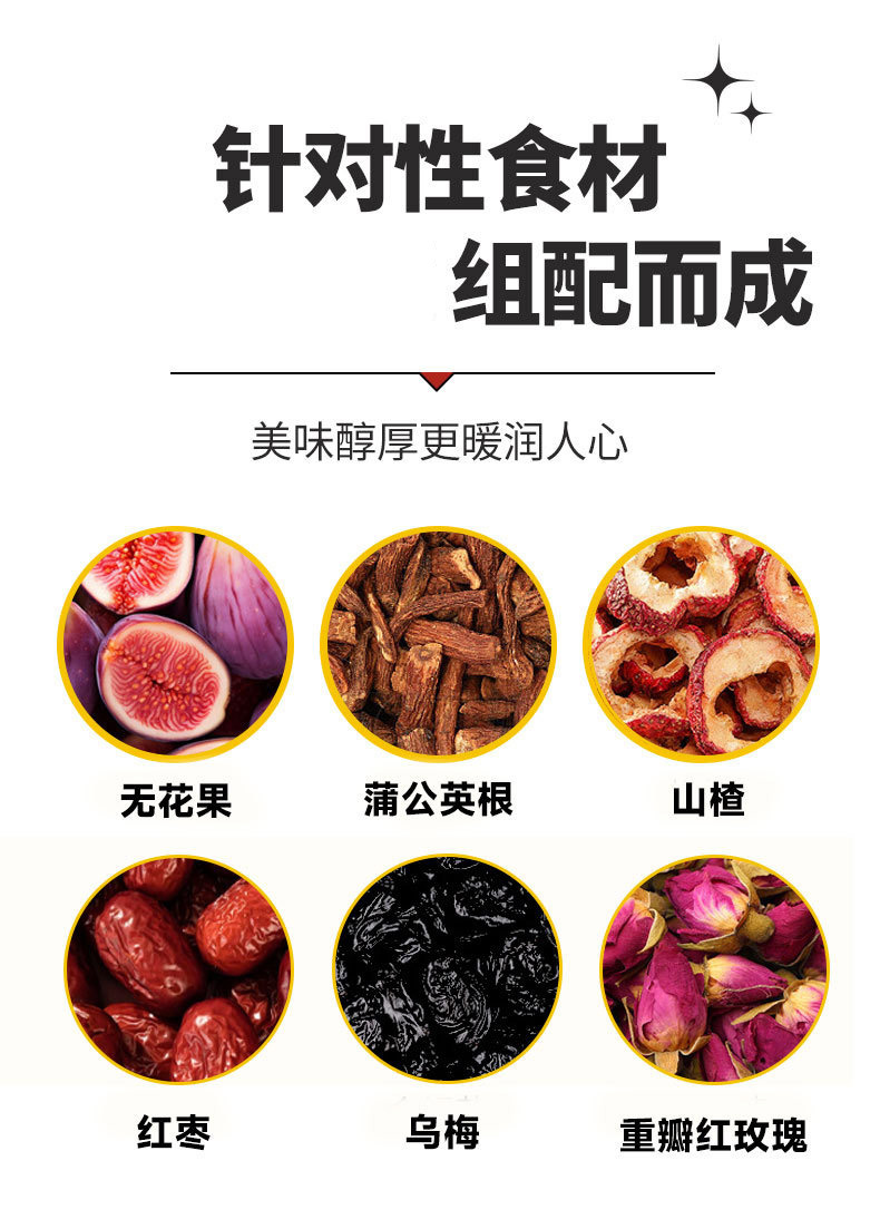 Wumei Dandelion Root Tea Blend 8g x 12 Bags Cold Brew Herbal Wellness Tea with Hawthorn Rose Fig key features