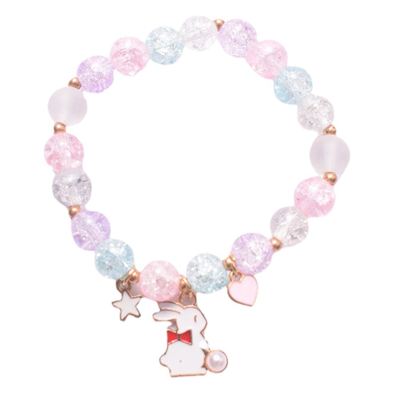 Japonés y coreano nueva historieta cuentas de cristal de aleación de Margarita color pulsera mujer estudiante pulsera de cristal joyería