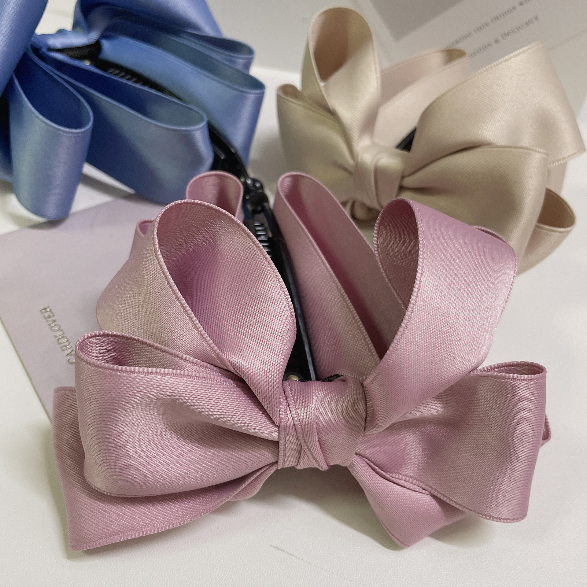 Classic fashion multi-layer bow down clip banana clip ponytail clip simple all-match temperament hair accessories