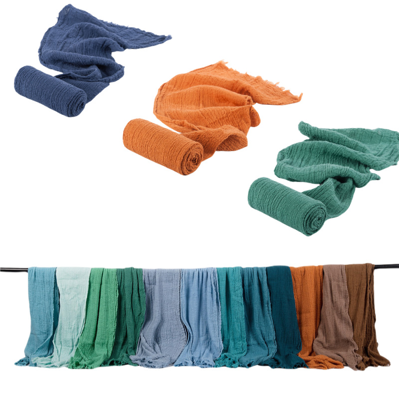 Transfronterizo nueva fotografía stretch WRAP algodón bebé foto envoltura recién nacido plisado Seersucker envoltura de tela