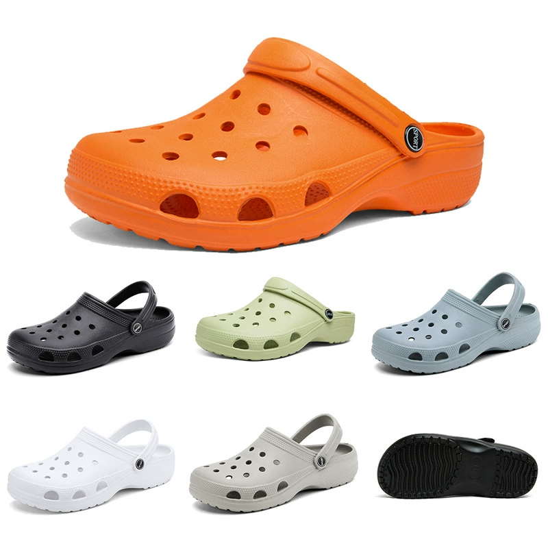 Мужские сандалии Crocs, садовая обувь, новые летние однотонные сандалии для пар, пляжная обувь Baotou, мужская обувь