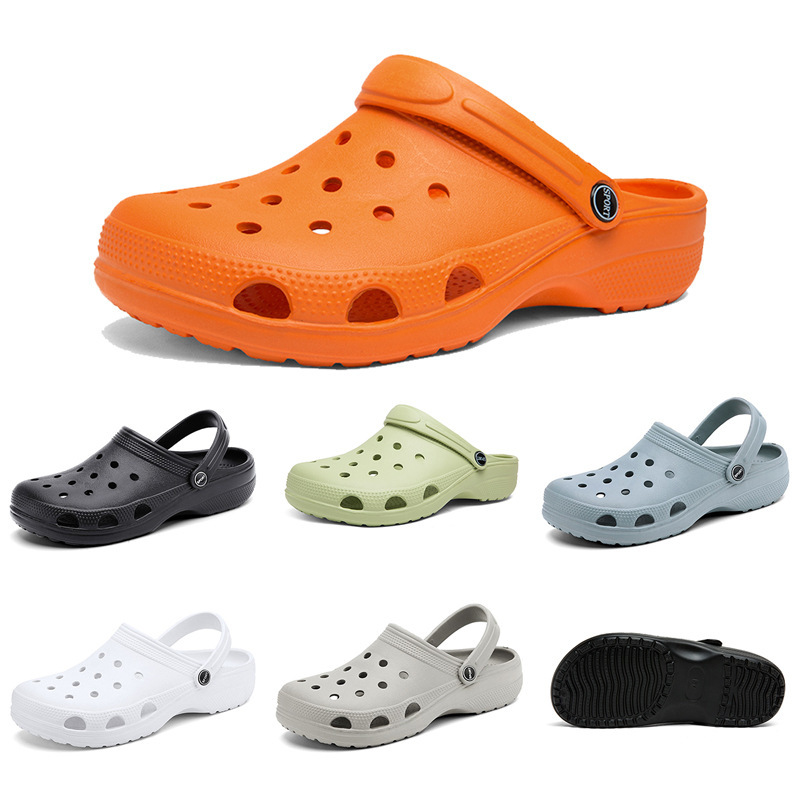 Cross-Border Crocs Men's Sandals Garden Shoes Women's Summer New Solid Color Sandals Couples Baotou Beach Shoes Men's
