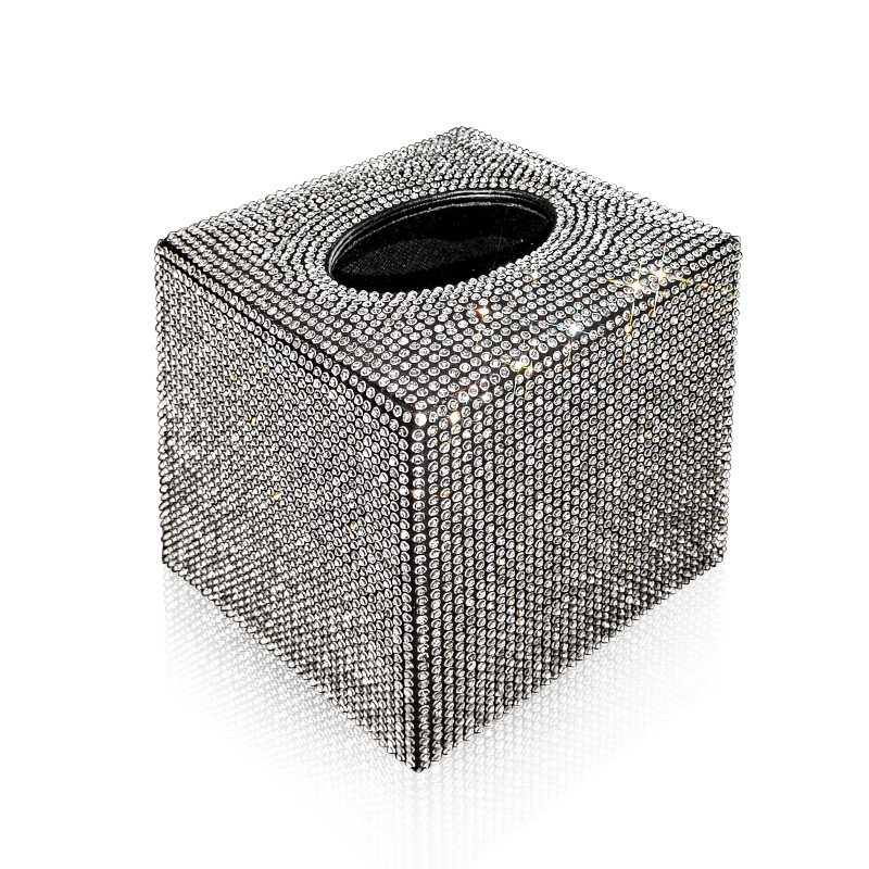 Caja de pañuelos de coche creativo coche sentado coche decoración de coche hombres y mujeres diamante caja de pañuelos de coche cubierta de pañuelos lindo