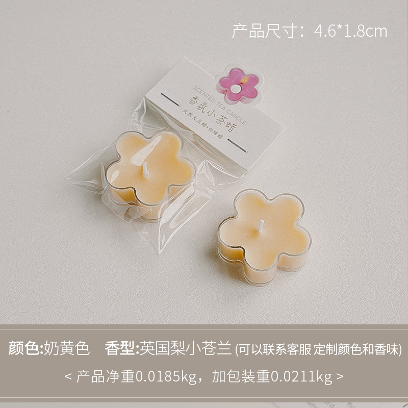 Cera de té de flores amarillo crema (fragancia: pera británica fresia)