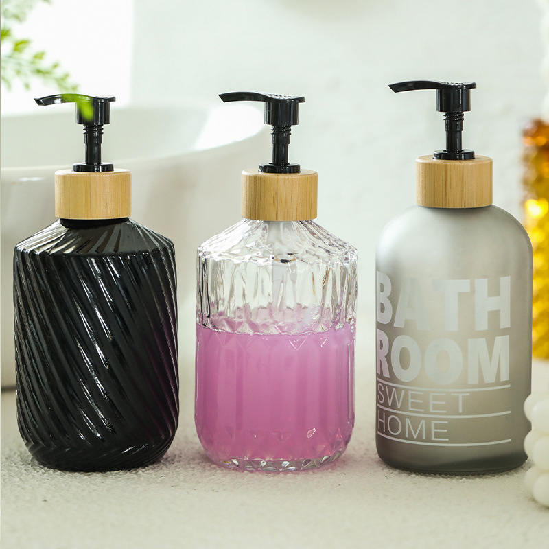 Dispensador de Jabón Líquido de Vidrio a Presión para Baño image 1