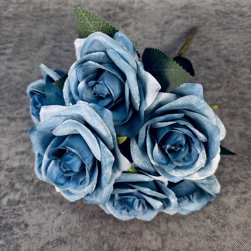 Simulación de 9 grandes ramos de rosas boda decoración del hogar decoración flor de seda transfronteriza hecha a mano adornos de flores falsas al por mayor