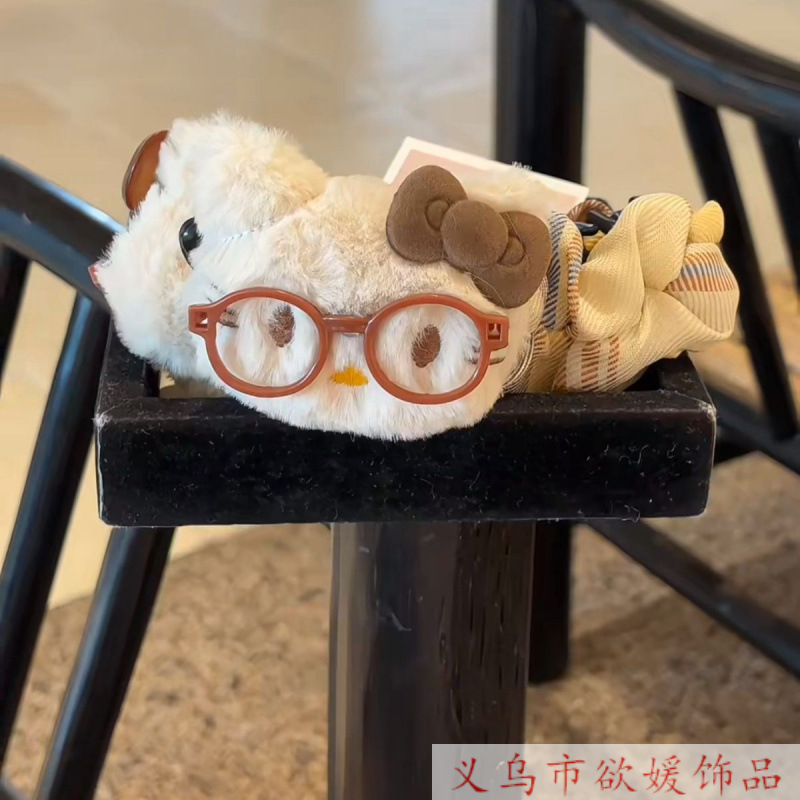 可爱毛绒卡通发饰Hello Kitty+兔子格纹香蕉夹 甜美少女心头饰|undefined