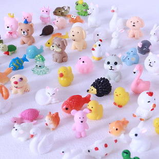 Miniature mini simulation small animal resin cute cartoon rabbit desktop creative micro landscape model ornaments
