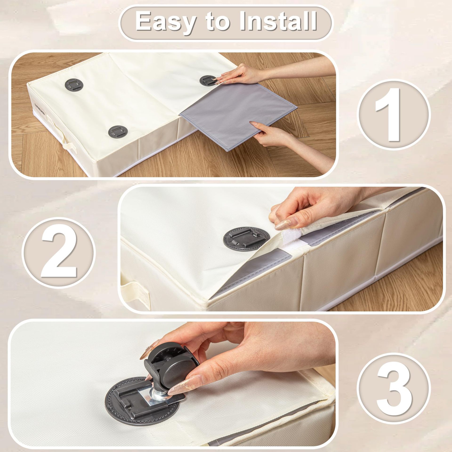 Foldable Under Bed Storage Box With Wheels, Dustproof Rolling Storage Organizer For Clothes, Shoes, Sundries, Bedroom Home Space Saving Container_maomaolike.com