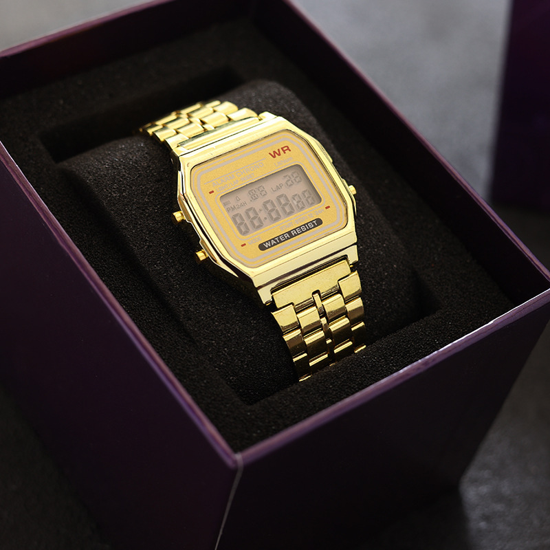 Spot Wholesale Export Metal Lcd Watch High School Students Popular Casual Fashion F91W Men's and Women's Steel Band Digital Watch Spot Wholesale Export Metal Lcd Watch High School Students Popular Casual Fashion F91W Men's and Women's Steel Band Digital Watch