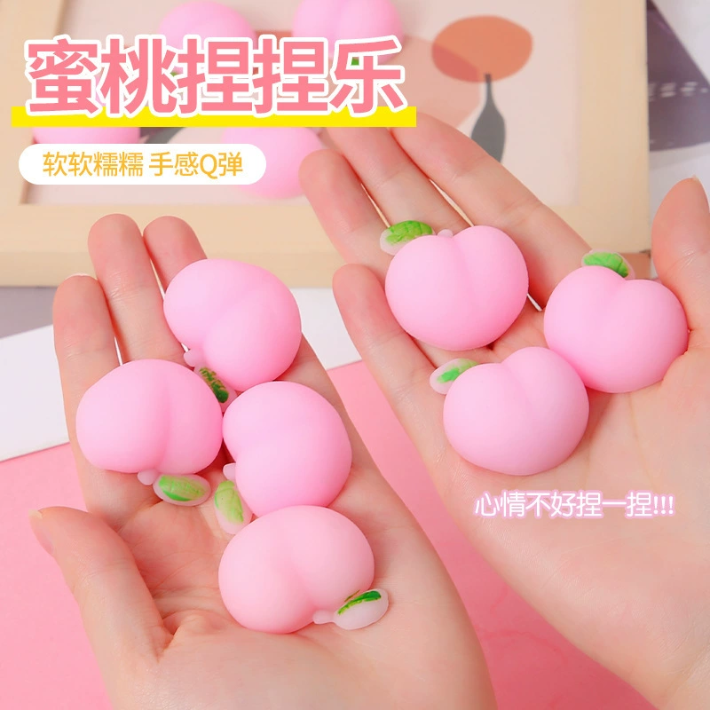 3D squishy персик стресс-игрушка, мягкая резиновая антистрессовая сжатие, милый круглый 5×6×2.5 см
