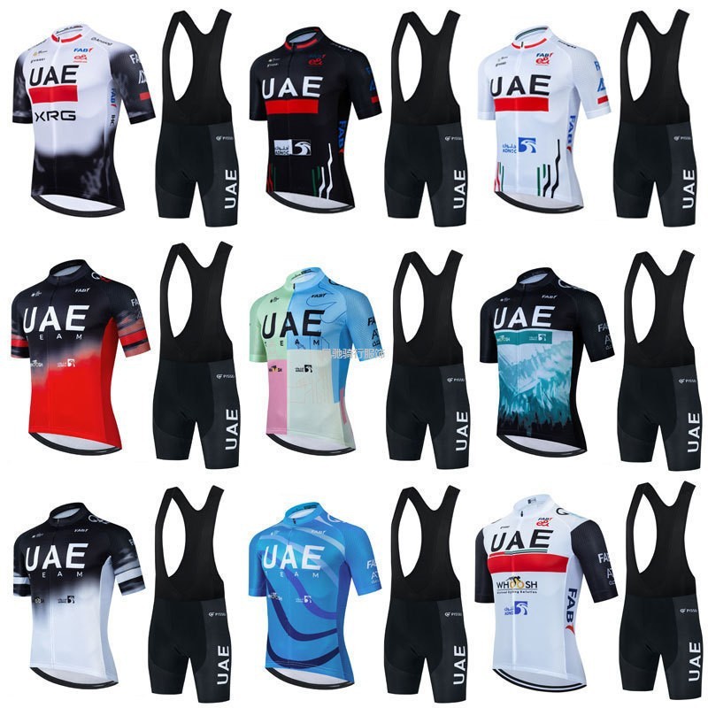 25 New Uae Uae Team Cycling Jersey Men's Tour De France Short-Sleeved Suit Quick-Drying Mountain Bike Suit