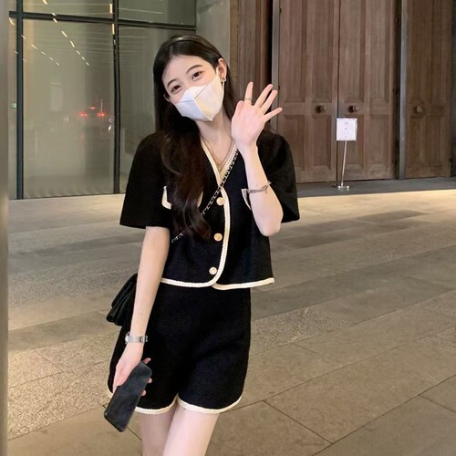 chanel style short-sleeved coat, women's clothing design, niche summer temperament, women's clothing, chanel style suit, two-piece set, trendy
