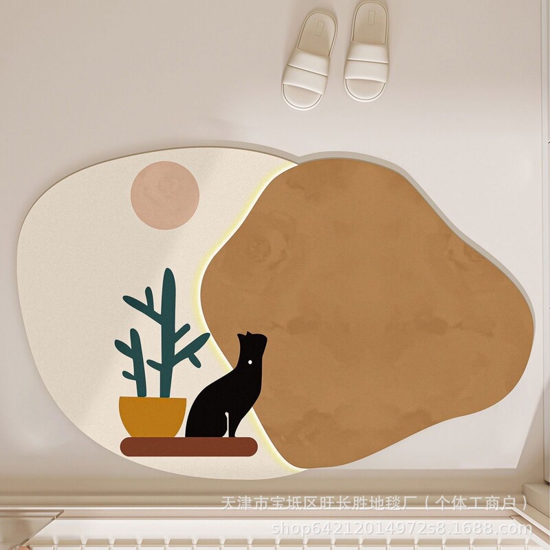 Chinese-style high-end design bathroom mat, water-absorbent, non-slip, quick-drying, easy to maintain, diatomaceous earth drainage mat, kitchen entryway mat Chinese-style high-end design bathroom mat, water-absorbent, non-slip, quick-drying, easy to maintain, diatomaceous earth drainage mat, kitchen entryway mat