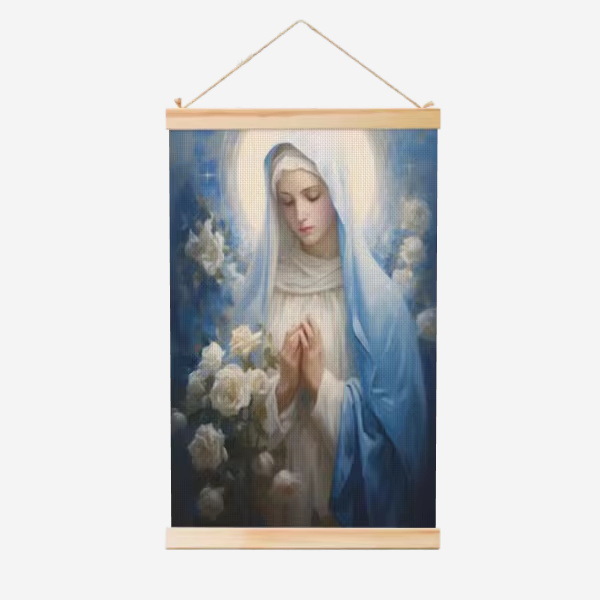 Guadalupe Nuestra Señora de la fábrica de carteles de rollo de madera sólida cuelga pinturas de comercio exterior suministro de almacenamiento Temu