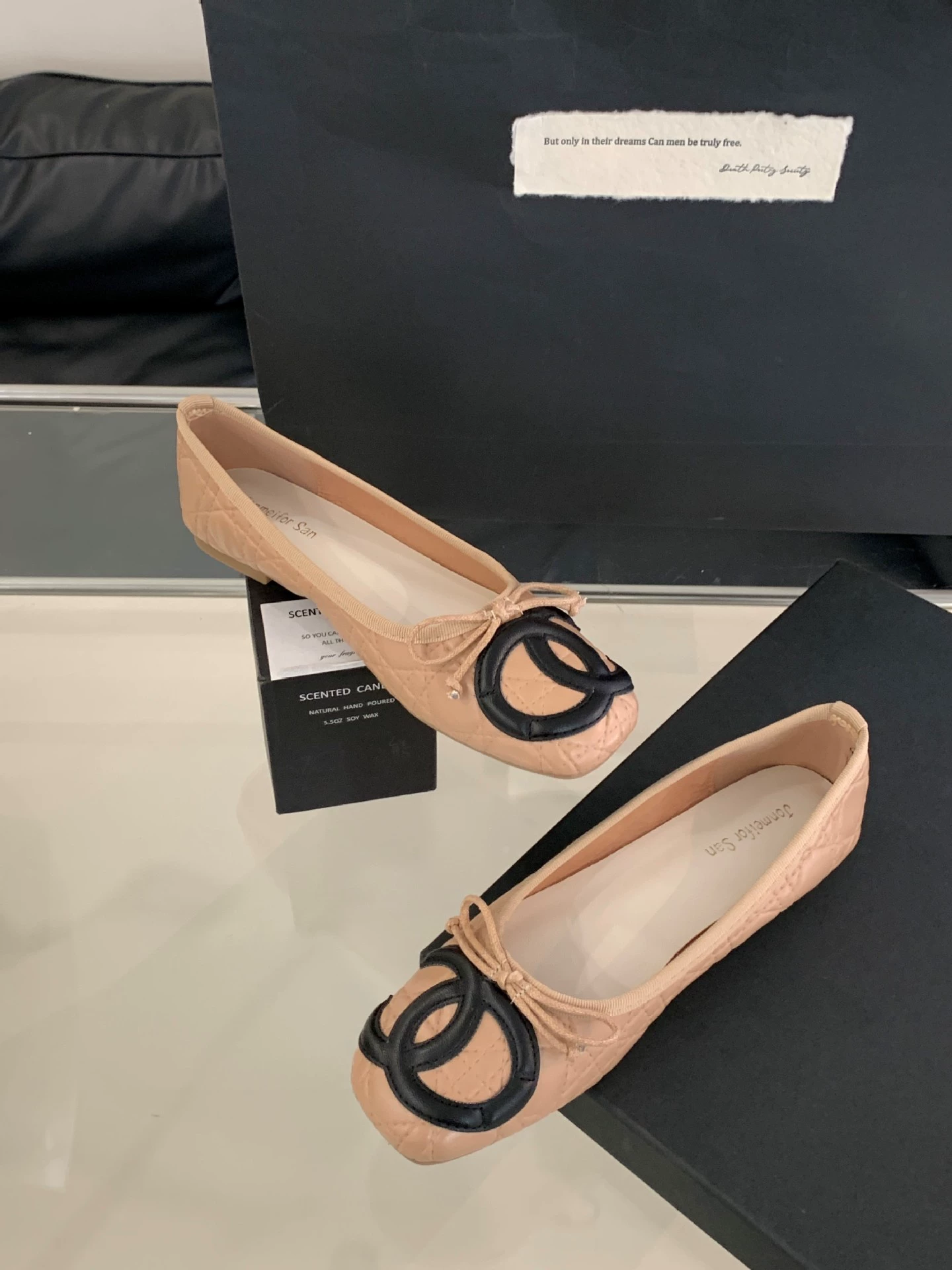 2025 Xiaoxiangfeng Mid-season Kangpeng Bow Ballet Shoes Flat Single Shoes Women's Shoes