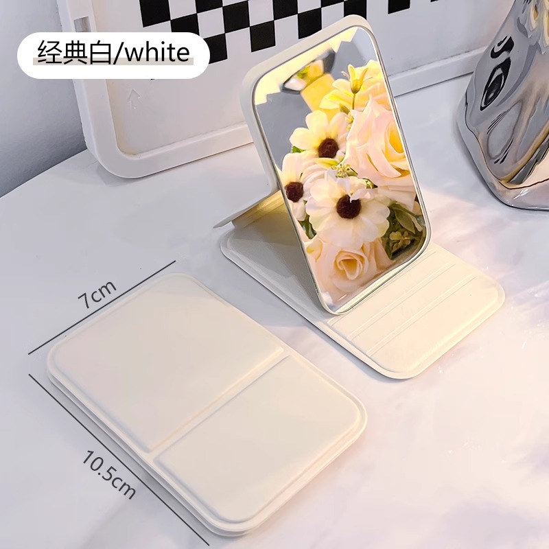 Espejo de maquillaje estilo ins Espejo pequeño plegable portátil Tulip dormitorio de estudiantes espejo de tocador HD escritorio femenino