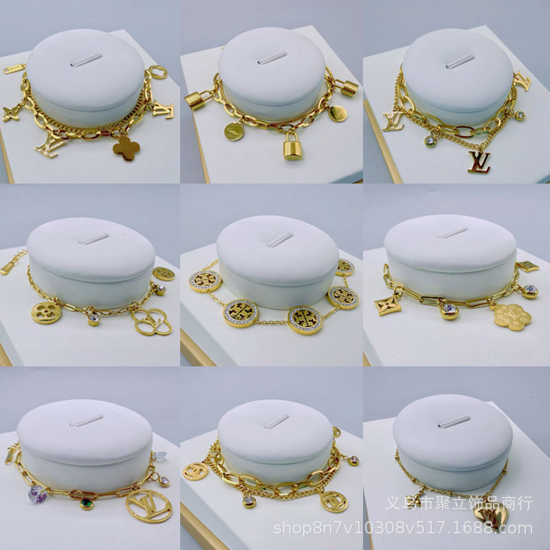 Cross-Border Lujia Bracelets Do Not Fade, High-Quality Bracelets with a High-End Feel, Big-Name Jewelry, Titanium Steel Hand Accessories, Factory Wholesale