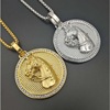 TEMU Shein new cross -border fashion hip -hop hiphop jewelry inlaid diamond disc horse head pendant necklace