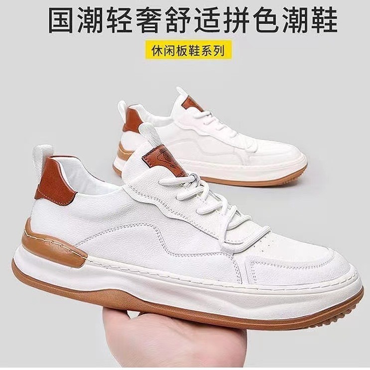 Zapatos de hombre nuevos zapatos de moda casuales de cuero transpirables zapatos deportivos cómodos de moda de estilo británico zapatos de hombre con suela suave