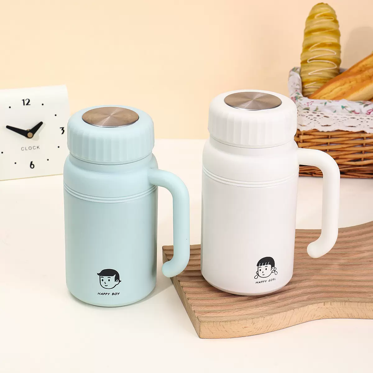 现货1000ML大容量316保温杯绚小青高颜值户外手提运动水壶定制