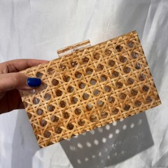 2024 International Trade Cross-border Direct Sales Evening Banquet Package Retro European and American Wicker Trend Acrylic Single Strap Chain Bag for Women