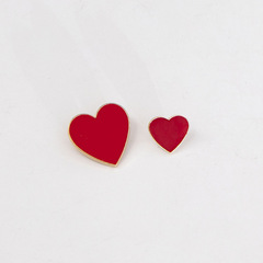 Red heart pin, girl's heart collar pin accessory, clothing fixing pin, cute and delicate decorative pin, manufacturer