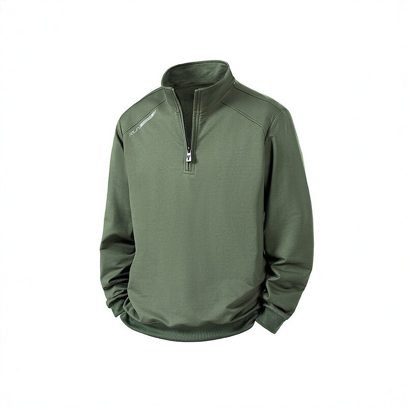 Men's Stand Collar Half-Zip Sweatshirt, Spring and Autumn Solid Color Sports Long Sleeve Pullover, Versatile Trendy Loose Casual Top Men's Stand Collar Half-Zip Sweatshirt, Spring and Autumn Solid Color Sports Long Sleeve Pullover, Versatile Trendy Loose Casual Top
