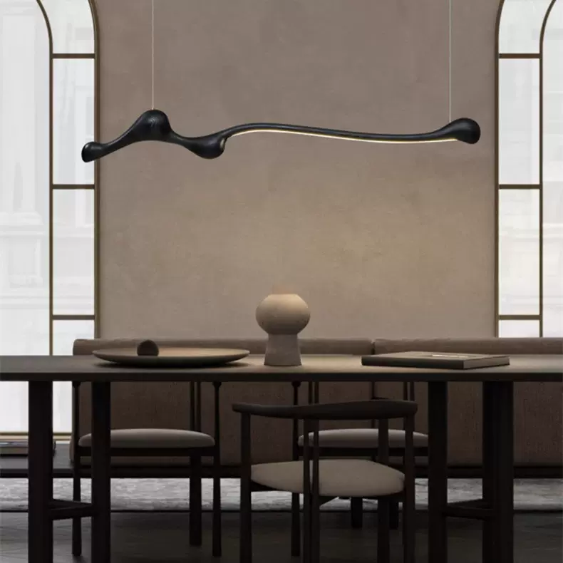 设计师创意餐厅灯原木侘寂风餐桌灯书房实木禅意茶室吊灯5125