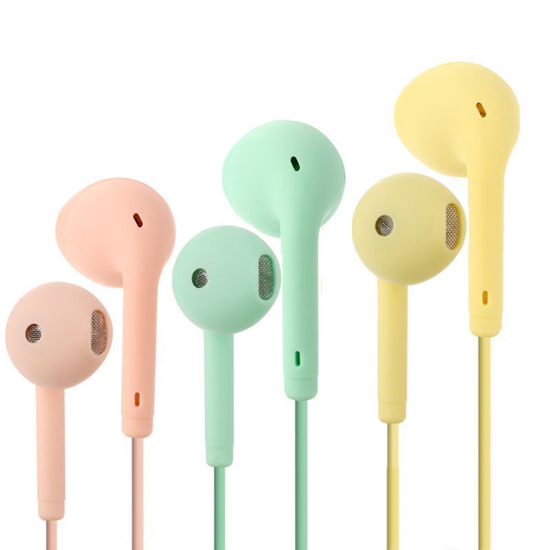 Color macaron transfronterizo U88 en la oreja con cable estéreo Control de auriculares con micrófono U19 auriculares deportivos para estudiantes