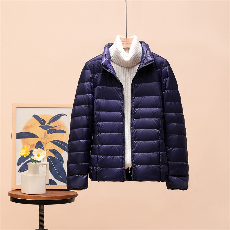 Abrigo de invierno más el tamaño ligero abajo chaqueta acolchada de algodón ligero de las mujeres corto gordito Niña de mediana edad y anciana madre