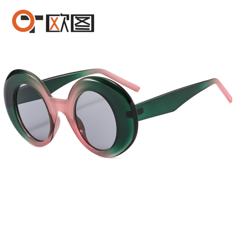 大框圆形女士太阳镜欧美百搭气质摩登时尚墨镜休闲眼镜22091