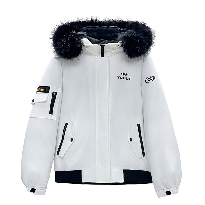 2025 ropa de algodón de pluma para mujeres estilo coreano ropa de algodón de cuello grande para hombres y mujeres abrigos cálidos de invierno de otoño y pareja abrigos de pie sobre abrigos image 6