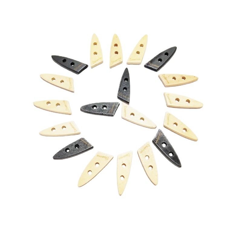 天台维娅厂家直销天然木头纽扣彩色木制diy小钮扣橄榄形 横大衣扣