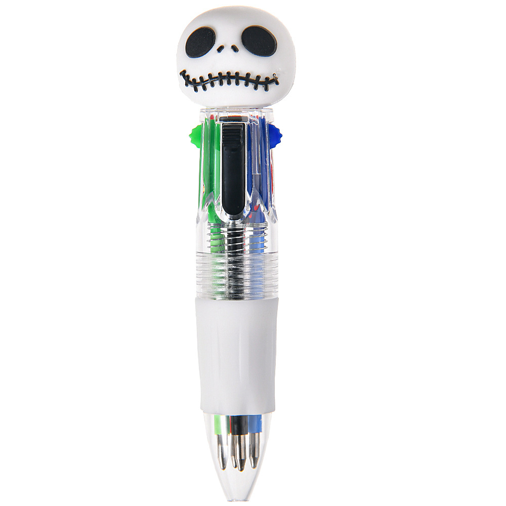 Serie de Halloween Bolígrafo de prensa de cuatro colores Mini bolígrafo lindo bolígrafo corto fácil de llevar Bolígrafo multicolor de la cuenta del estudiante