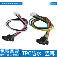 タイプ C 防水メスソケット射出成形ワイヤー充電両耳 2P/4P/6P スタンドアップ USB 高精細データ伝送