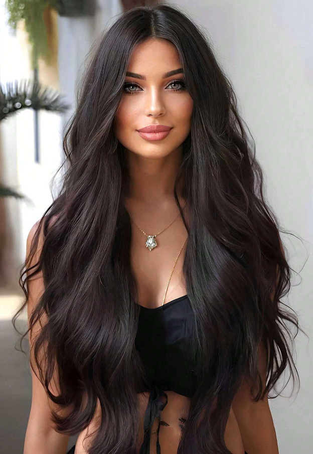 Peluca negra de las mujeres cubierta de cabeza completa natural de las mujeres Big Wave simulación de cabello rizado largo Peluca de moda de cabello humano completo