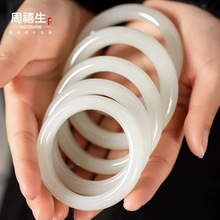 厂家批发白玉手镯汉白玉手镯女款手镯商务礼品玉镯玉器仿和田玉