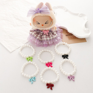 Labubu Pearl Necklace Doll Accessories Doll Necklace Elastic Thread Pearl Doll Ragdoll Pearl Necklace