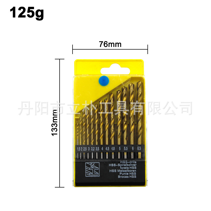 19pcチタンメッキ13pc麻花ドリルプラスチックボックス電気ドリルドリル付属品穴あけドリルツールセット|undefined